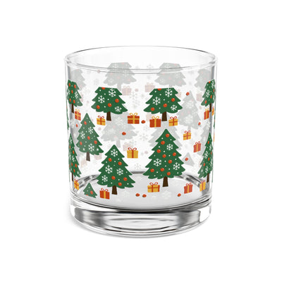 Festive Christmas Tree 10oz Rocks Glass | Holiday Cheer Drinkware