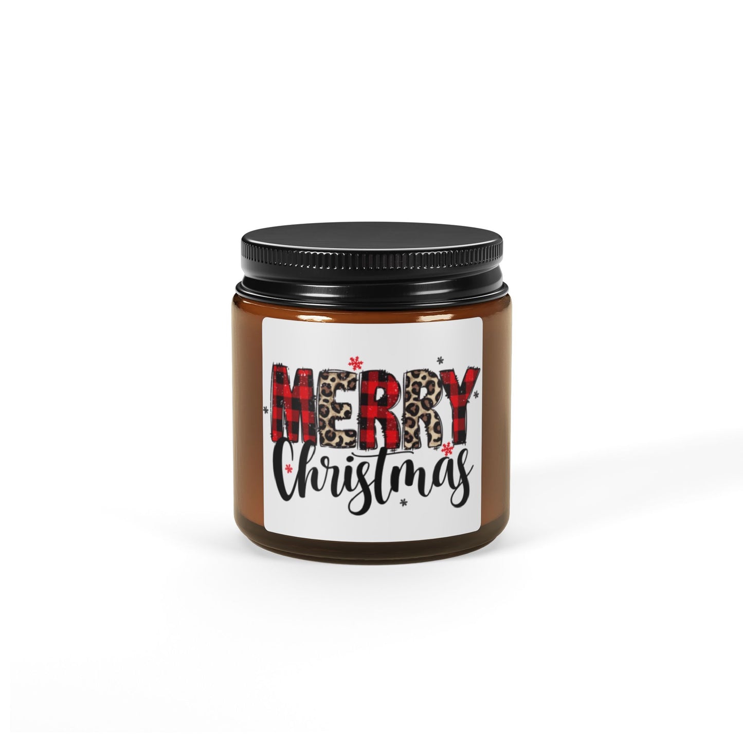 Merry Christmas Girly Christmas Soy Wax Amber Jar Christmas Candle | Christmas Variety Scented Candle, Four Different Scents To Choose