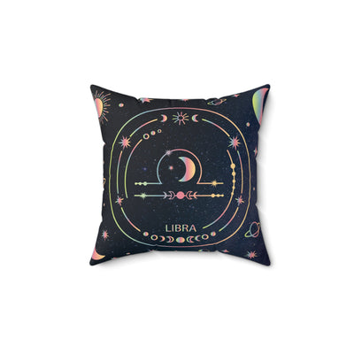 Libra Zodiac Faux Suede Pillow - Zodiac Home Decor, Horoscope Gift, Cozy Accent Cushion, Celestial Decor, Astrology Lover's Pillow