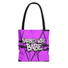 Barbed-Wire Babe Tote Bag | Pink Urban Grunge All-Over Print Streetwear Tote Bag