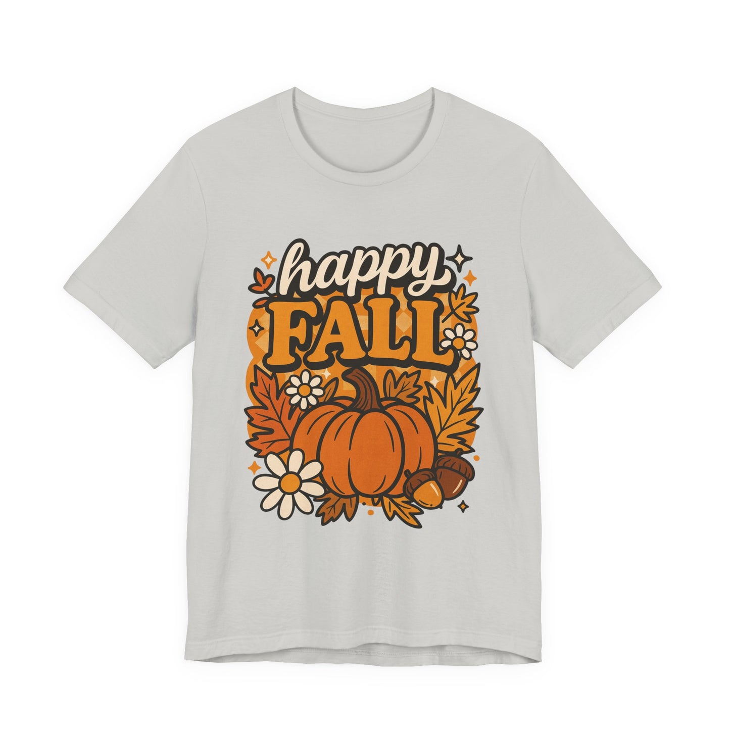 Happy Fall Pumpkin Graphic Tee | Unisex Short Sleeve T-Shirt, Autumn Tee, Seasonal Apparel, Thanksgiving Gift, Cozy Fall Vibes, Graphic Tee, Pumpkin Shirt