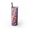 Cute Pink Fairy & Reindeer Christmas 20oz Skinny Tumbler with Straw | Holiday Tumbler Gift For Her