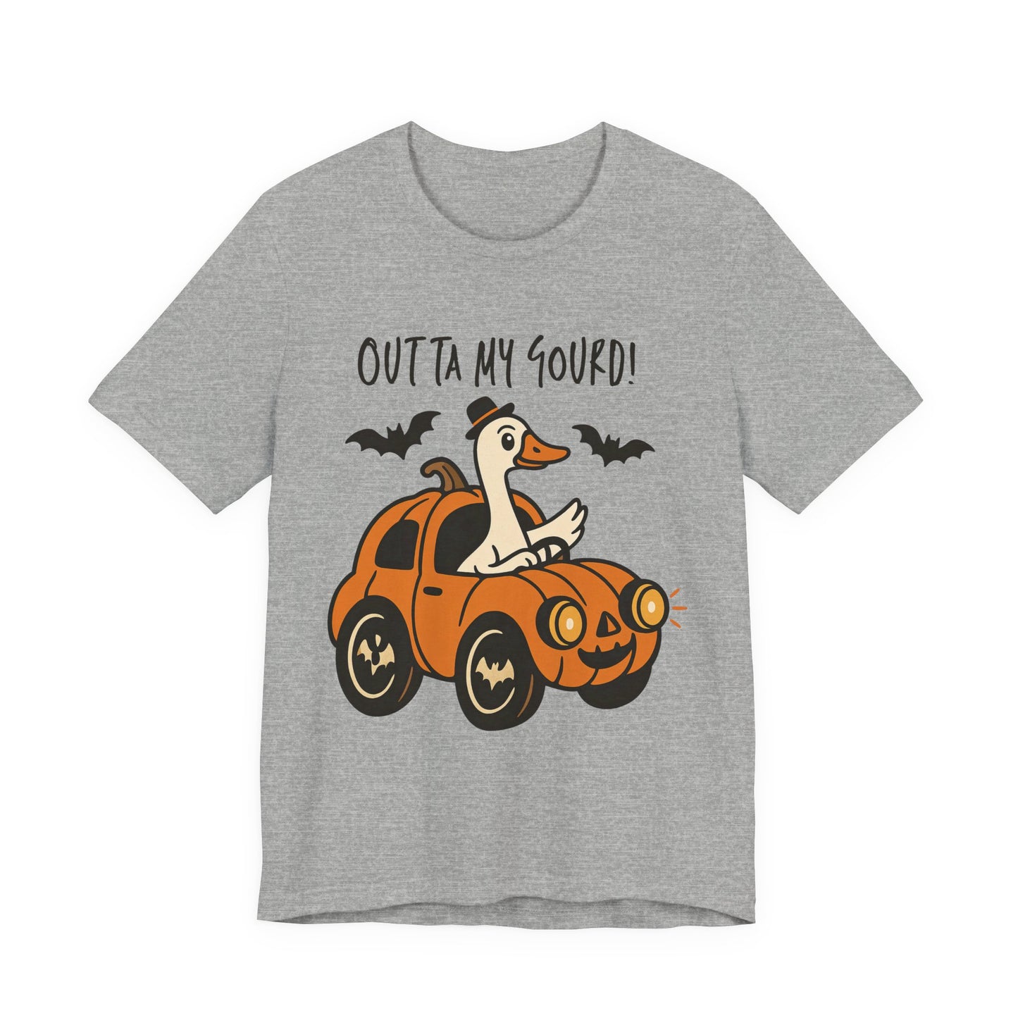 Halloween Duck Tee, Funny Halloween T-Shirt, Ghosts and Gourd Shirt, Fall Apparel, Quirky Gift for Duck Lovers