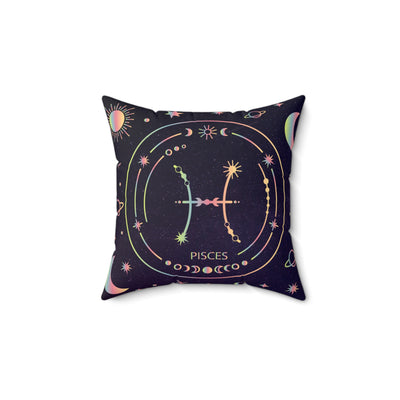 Pisces Zodiac Faux Suede Square Pillow, Astrology Decor, Zodiac Throw Pillow, Celestial Home Accent, Gift for Astrology Lovers