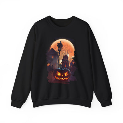 Spooky Pumpkin Sweatshirt - Cozy Halloween, Autumn Fashion, Unisex Crewneck, October Style, Fall Wardrobe