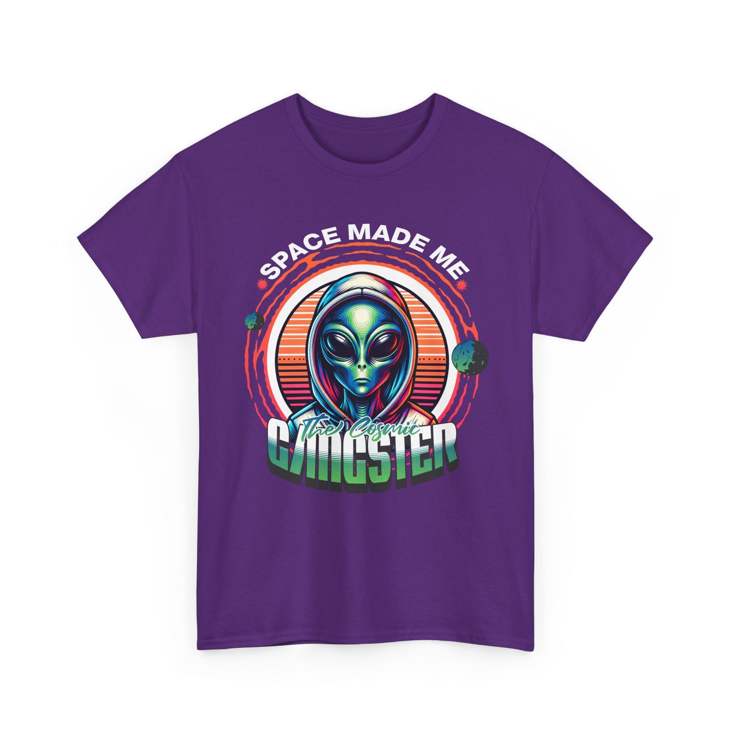 Alien Gangster Tee | "Space Made Me Gangster" Retro UFO Graphic Sci‑Fi T-Shirt