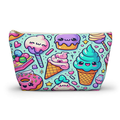 Cute Ice Cream Accessory Pouch - Sweet Treats Makeup Bag, Fun Gift for Snack Lovers, Summer Vibes, Travel Organizer, Birthday Present