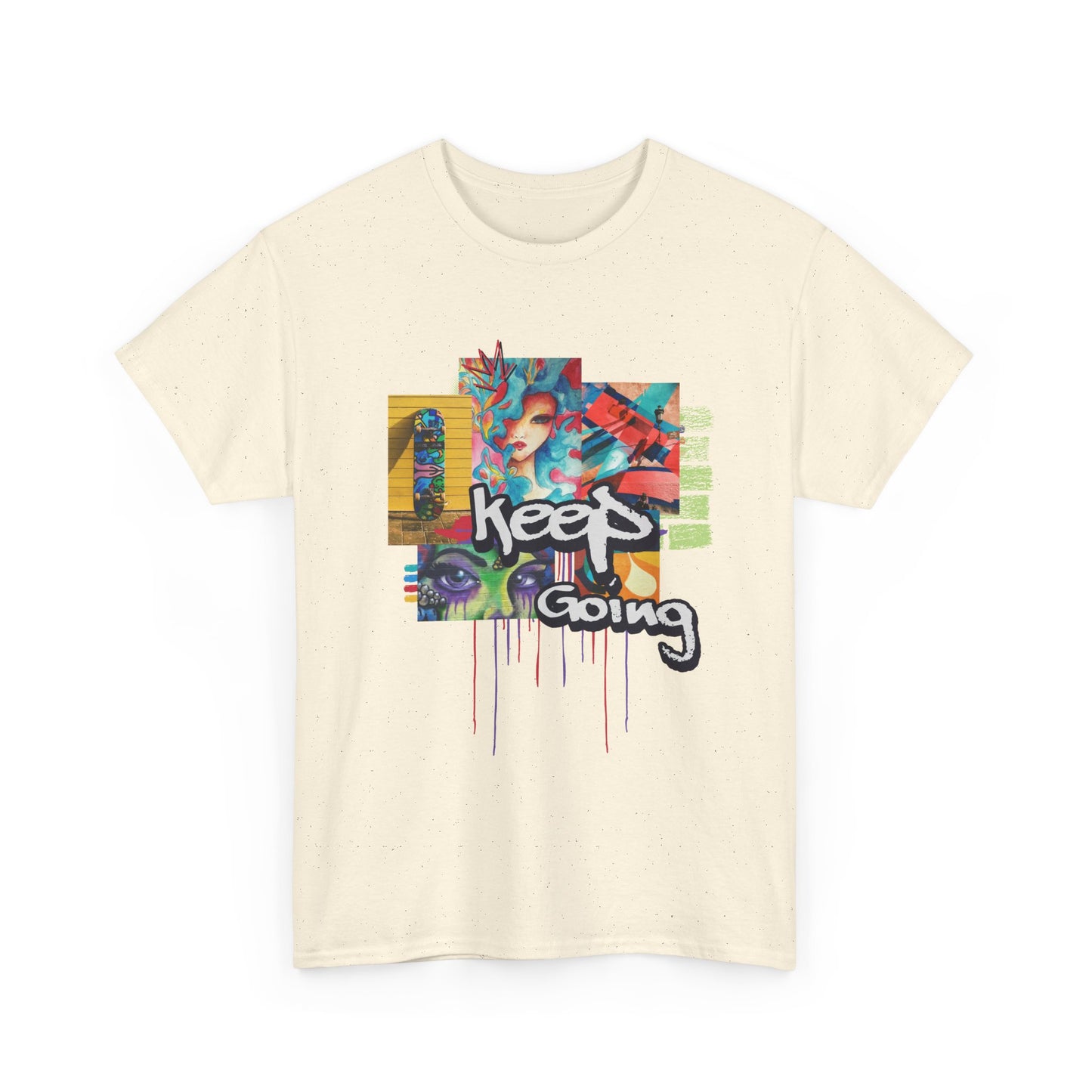 "Keep Going" Streetwear Art Collage Unisex Tee | Streetwear T-Shirt, Urban Clothing