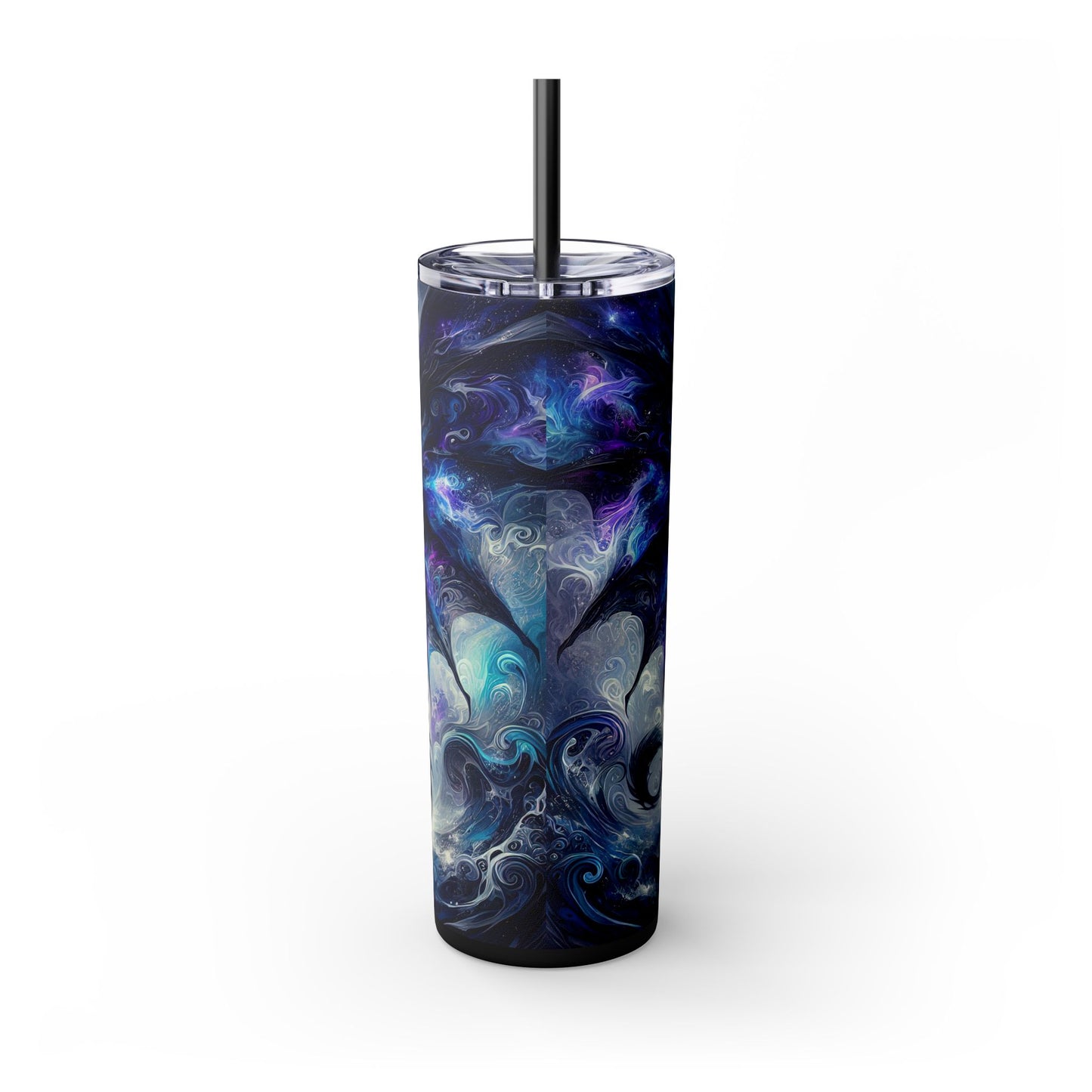 Blue Dragon 20oz Skinny Tumbler With Straw | Fantasy Drinkware, Travel Mug, Gift for Dragon Lovers, Unique Beverage Container