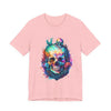 Colorful Skull Graphic Tee for Art Lovers, Unisex Jersey Tee for Halloween, Gothic Fashion, Unique Gift, Casual Wear