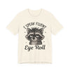 "I Speak Fluent Eye Roll" Funny Raccoon Graphic Tee | Unisex Short Sleeve T-Shirt, Gift for Animal Lovers, Casual Wear, Humor Tee, Cute Graphic Shirt