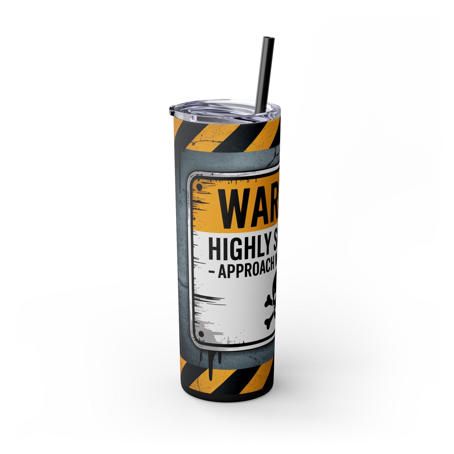 Warning Highly Sarcastic 20oz Skinny Tumbler - Adult Sarcastic Drinkware, Funny Gift for Friends, Unique Travel Cup, Humor Mug