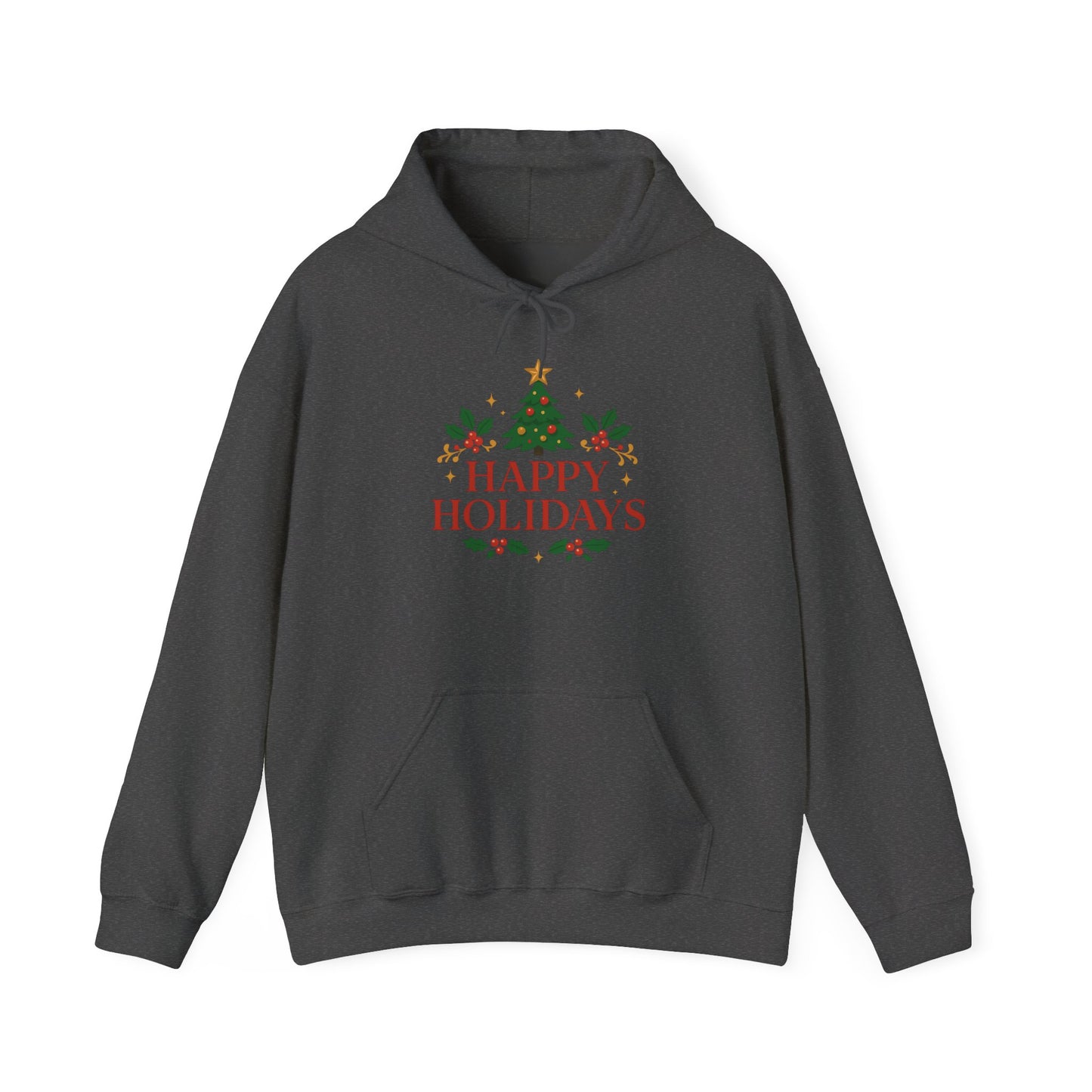 Happy Holidays Christmas Tree Hoodie | Christmas Festive Holiday Hooded Sweatshirt
