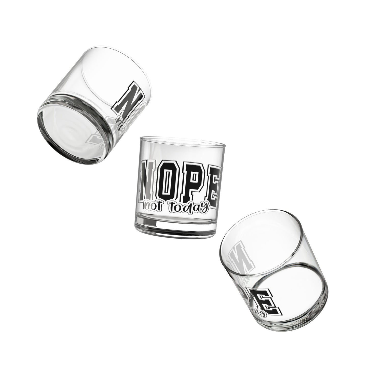 Funny NOPE Not Today 10oz Rocks Glass | Perfect Gift for Sarcastic Friends, Birthdays, Holiday Parties, Home Barware