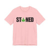 Stoned Pot Leaf Graphic Tee | Unisex Short Sleeve T-Shirt, Relaxed Cannabis Tee, Perfect for Parties, Festivals or Gifts, Fun Comfortable Streetwear For Potheads
