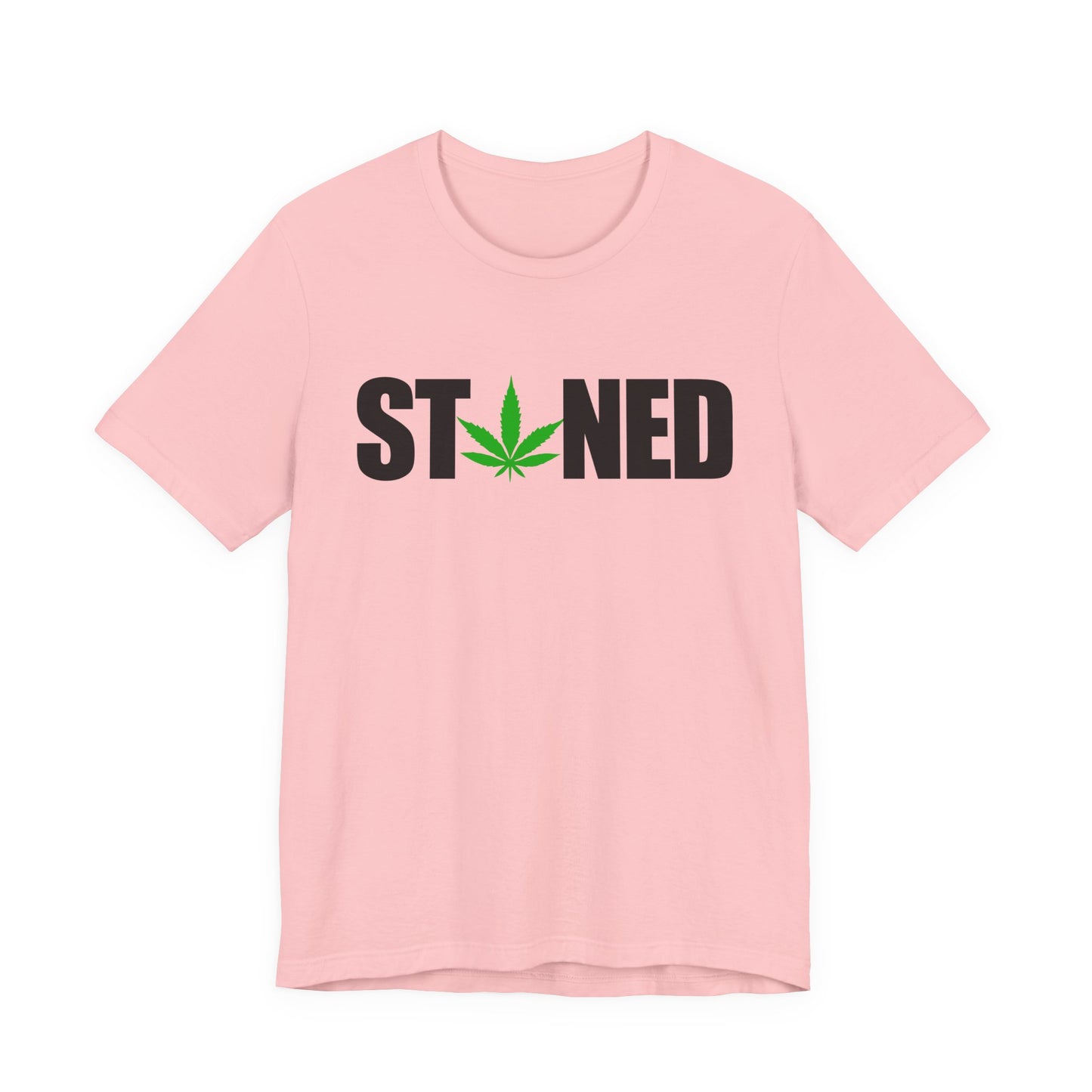 Stoned Pot Leaf Graphic Tee | Unisex Short Sleeve T-Shirt, Relaxed Cannabis Tee, Perfect for Parties, Festivals or Gifts, Fun Comfortable Streetwear For Potheads