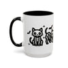Halloween Cat Accent Coffee Mug, Cute Skeleton Cats Mug, Spooky Gifts, Black Cat Mug for Halloween, Witchy Home Decor