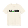 Stoned Pot Leaf Graphic Tee | Unisex Short Sleeve T-Shirt, Relaxed Cannabis Tee, Perfect for Parties, Festivals or Gifts, Fun Comfortable Streetwear For Potheads