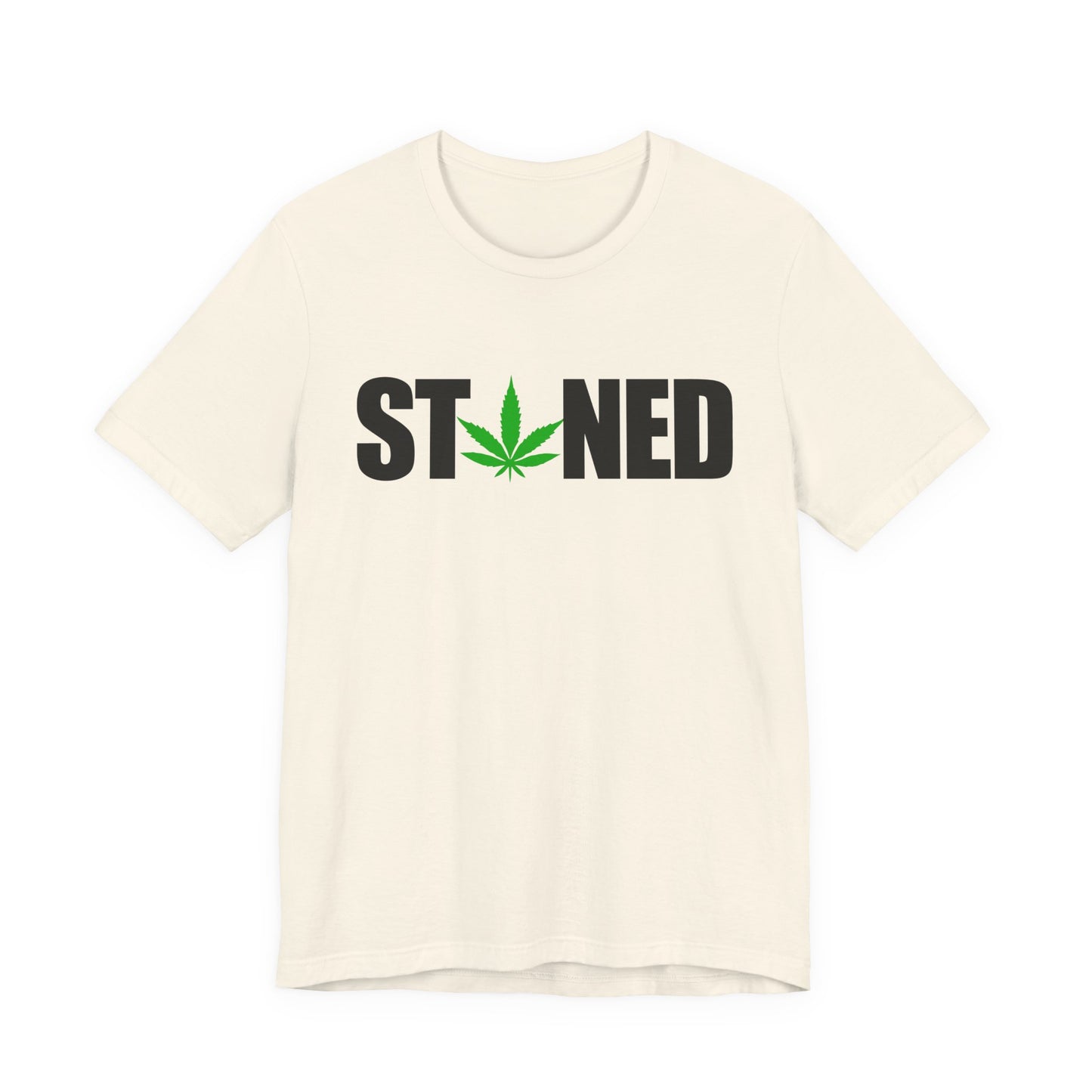 Stoned Pot Leaf Graphic Tee | Unisex Short Sleeve T-Shirt, Relaxed Cannabis Tee, Perfect for Parties, Festivals or Gifts, Fun Comfortable Streetwear For Potheads