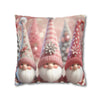 Cute Pink Gnome Christmas Pillowcase | Holiday Decorative Throw Pillow Cover COVER ONLY