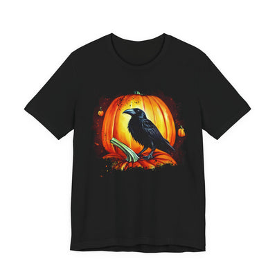 Halloween Raven Terry Crew Tee - Spooky T-Shirt, Unisex Halloween Shirt, Fall Fashion, Pumpkin Lover Gift, Cozy Casual Wear