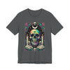 Tarot Card Skull Graphic Tee, Unisex T-Shirt for Halloween, Festival Wear, Party Shirt, Gifts for Him/Her, Casual Streetwear