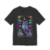 Tarot Card Owl Tee, Cozy Graphic T-Shirt, Festival Wear, Unisex Casual Top, Halloween Apparel, Unique Gift Idea