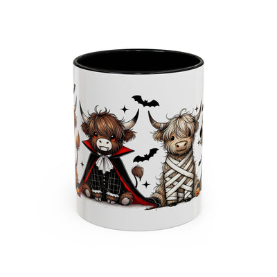 Halloween Highland Cow Coffee Mug, Cute Mug, Spooky Drinkware, Gifts for Cow Lovers, Fall Décor, Halloween Decor