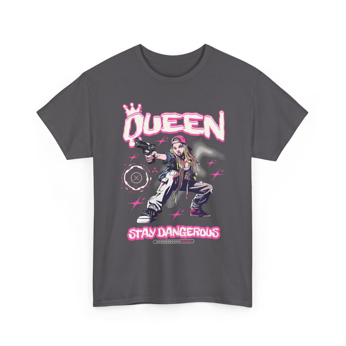 Queen "Stay Dangerous" Graphic Tee | Edgy Anime Streetwear T-Shirt for Gangster Women
