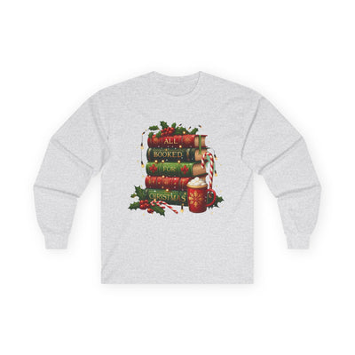 Christmas Book Lovers Unisex Long Sleeve Tee | All Booked For Christmas