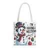"I’m Having a Meltdown" Snowman Christmas Tote Bag | Festive Holiday Gift & Shopping Bag