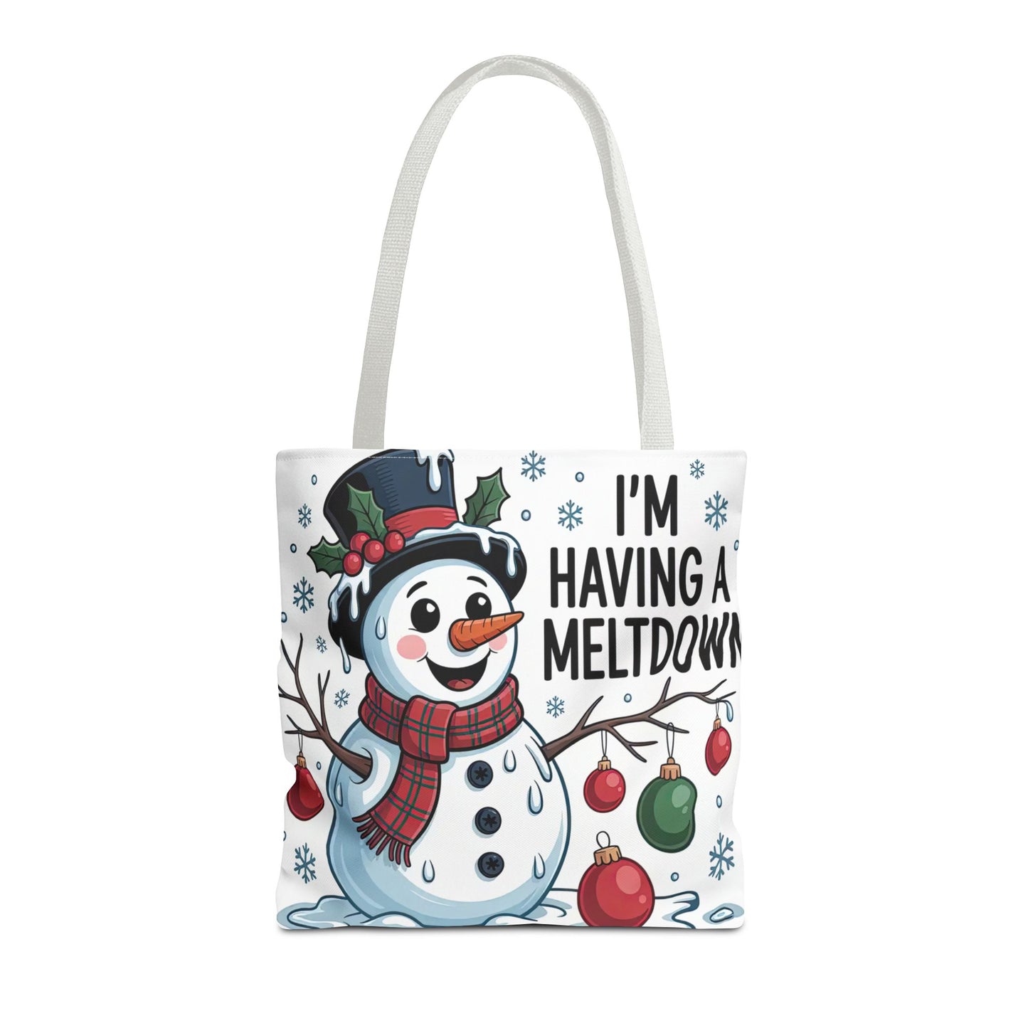 "I’m Having a Meltdown" Snowman Christmas Tote Bag | Festive Holiday Gift & Shopping Bag