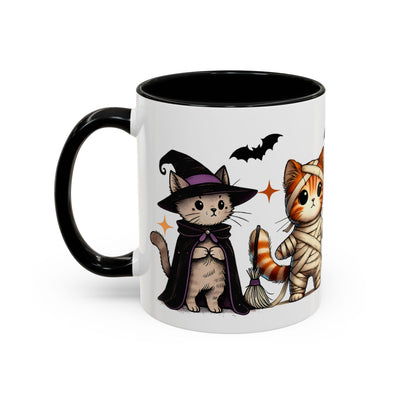 Halloween Cat Accent Coffee Mug, Cute Cat Mug, Spooky Coffee Cup, Gift for Cat Lovers, Seasonal Mug, Fall Decor