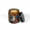 Stained Glass Santa Soy Wax Amber Jar Christmas Candle | Christmas Variety Scented Candle, Four Different Scents To Choose