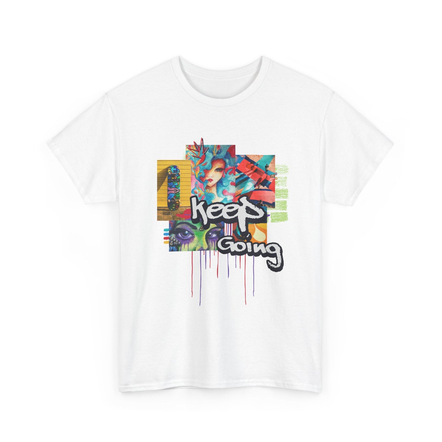 "Keep Going" Streetwear Art Collage Unisex Tee | Streetwear T-Shirt, Urban Clothing
