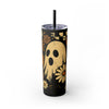 Ghostly Floral 20oz Skinny Tumbler With Straw | Halloween Cup, Fall Decor, Personalized Travel Mug, Gift for Her