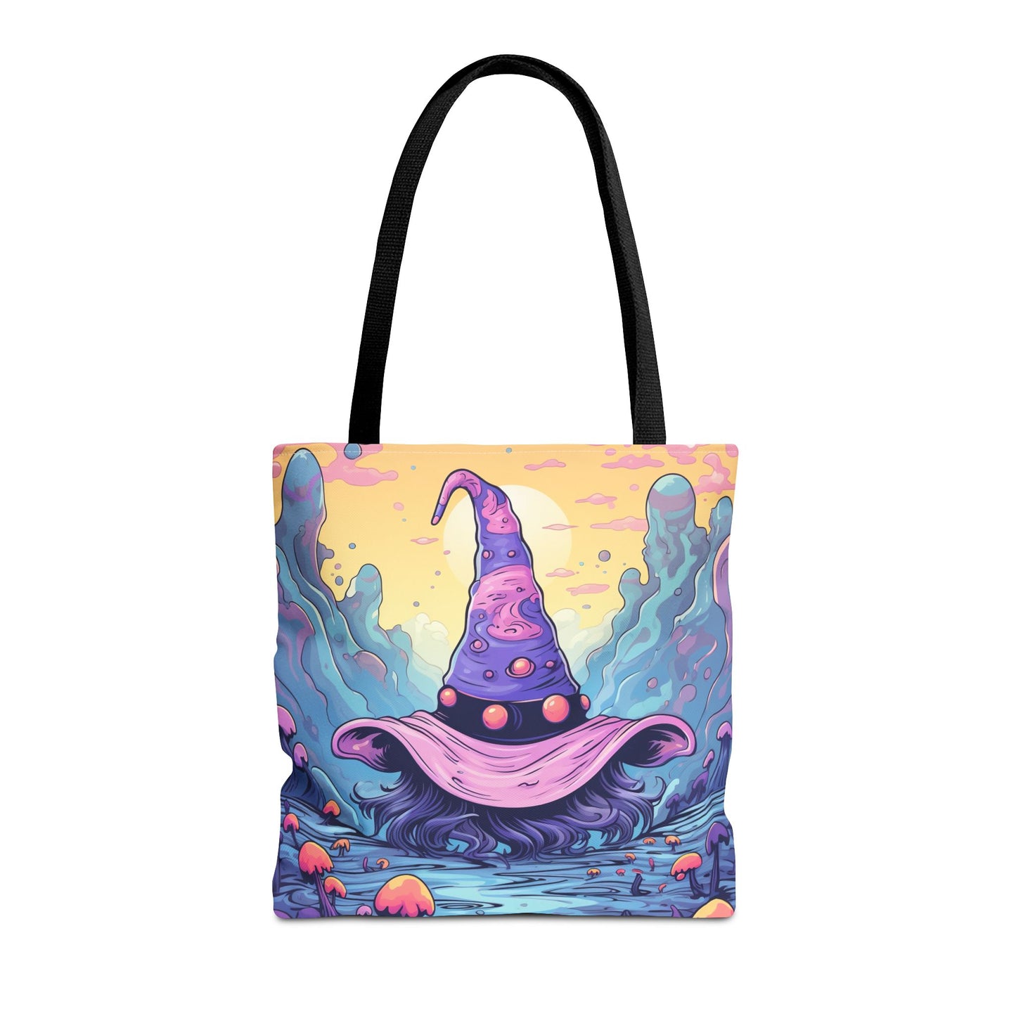 Whimsical Wizardry Tote Bag, Colorful Halloween Bag, Fantasy Art Tote, Magical Eco-Friendly Carryall, Gift for Witch Lovers