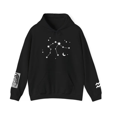 Aquarius Zodiac Hoodie, Zodiac Hooded Sweatshirt, Unisex Astrology Apparel, Horoscope Gift, Celestial Fashion