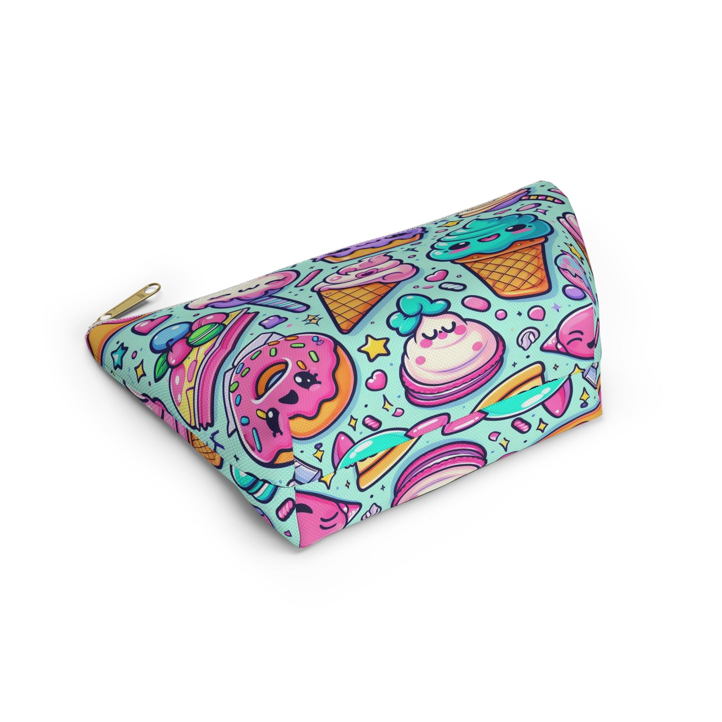 Cute Ice Cream Accessory Pouch - Sweet Treats Makeup Bag, Fun Gift for Snack Lovers, Summer Vibes, Travel Organizer, Birthday Present