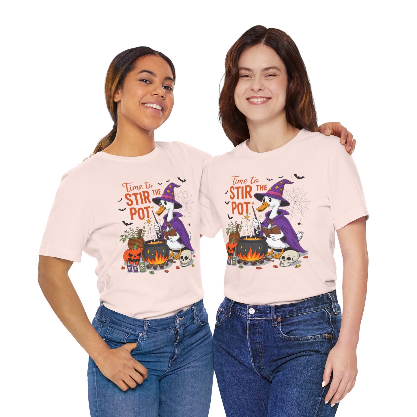 Time to Stir the Pot Halloween Goose Unisex T-Shirt, Seasonal Tee, Gift for Halloween Lovers, Unisex Apparel, Perfect for Parties, Witchcraft Design