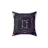 Gemini Zodiac Faux Suede Pillow | Zodiac Decor, Astrology Home Accent, Horoscope Cushion, Celestial Gift, Star Sign Throw Pillow