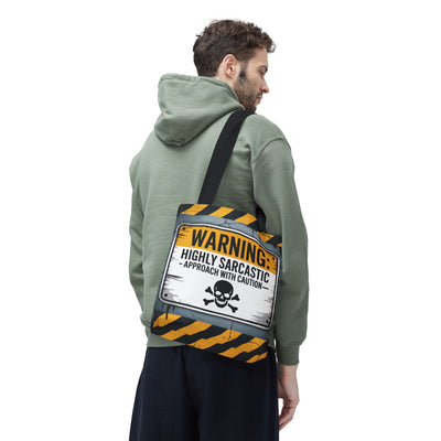 Sarcastic Warning Tote Bag - Humorous Gift for Friends, Ideal for Shopping, Beach, Library, or Daily Use