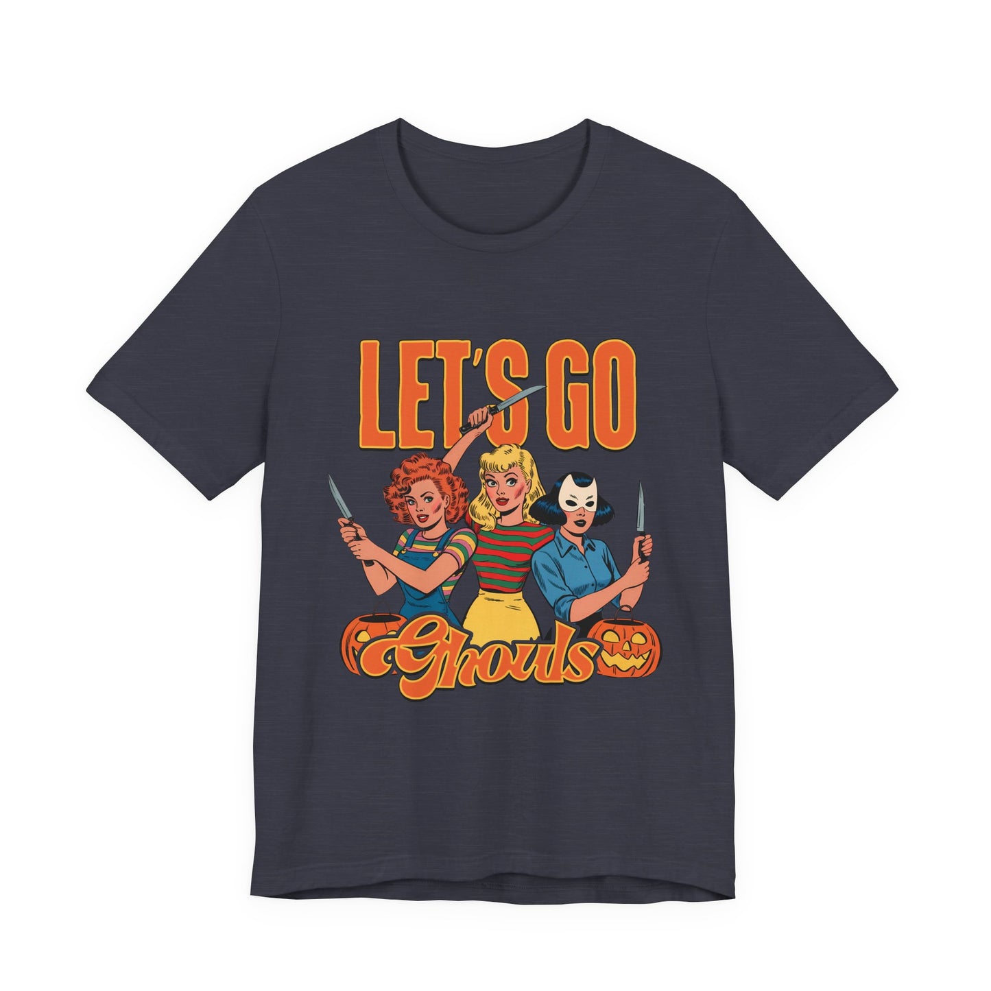 Let's Go Ghouls Halloween Graphic Tee, Unisex Jersey Short Sleeve T-Shirt, Let’s Go Ghouls, Spooky Shirt, Autumn Apparel, Costume Party Top