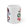 Festive Santa 11oz Christmas Mug  - Holiday Cheer Coffee Cup