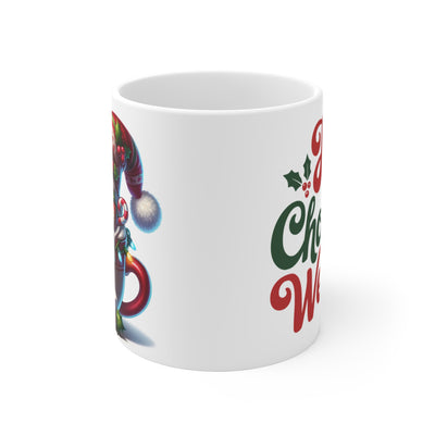 Festive Santa 11oz Christmas Mug  - Holiday Cheer Coffee Cup