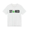 Stoned Pot Leaf Graphic Tee | Unisex Short Sleeve T-Shirt, Relaxed Cannabis Tee, Perfect for Parties, Festivals or Gifts, Fun Comfortable Streetwear For Potheads