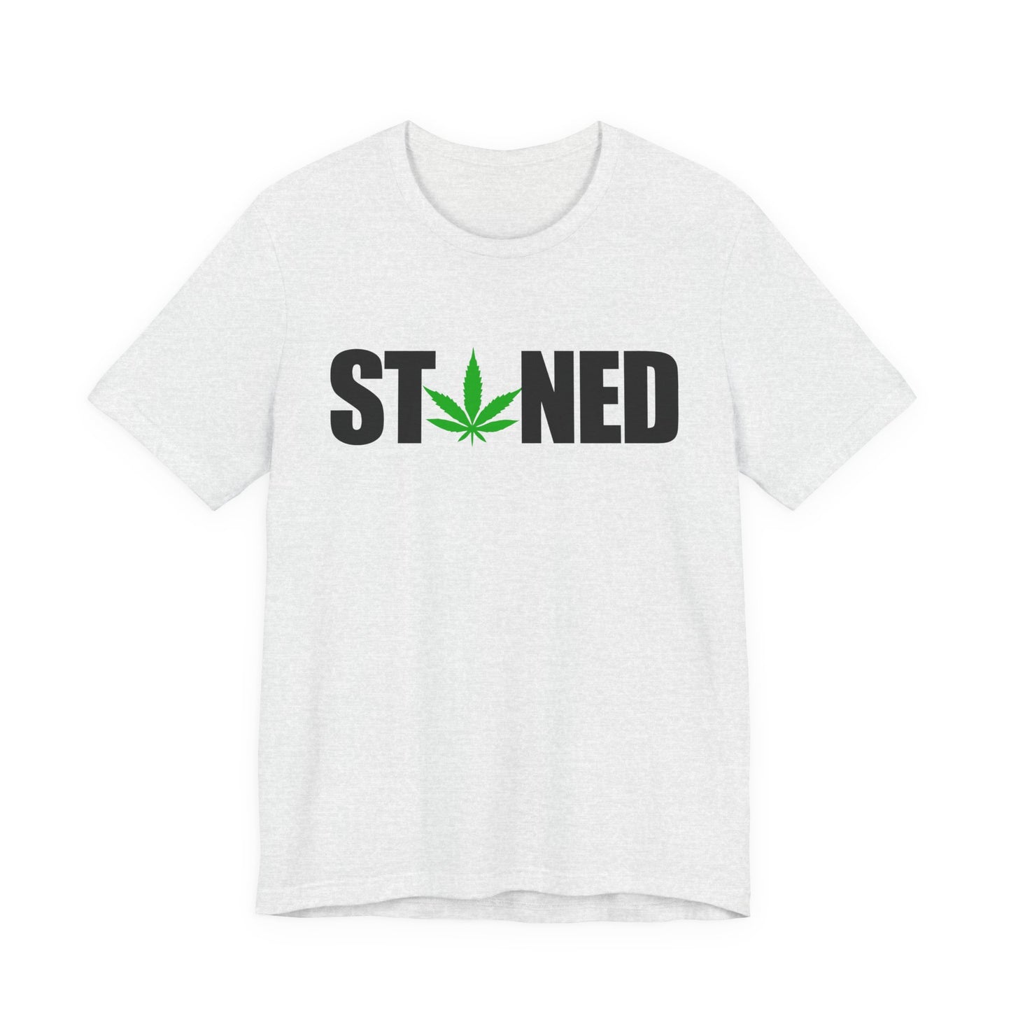Stoned Pot Leaf Graphic Tee | Unisex Short Sleeve T-Shirt, Relaxed Cannabis Tee, Perfect for Parties, Festivals or Gifts, Fun Comfortable Streetwear For Potheads