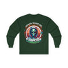 Alien Gangster Long Sleeve Tee | "Space Made Me Gangster" Retro UFO Graphic Sci‑Fi Shirt