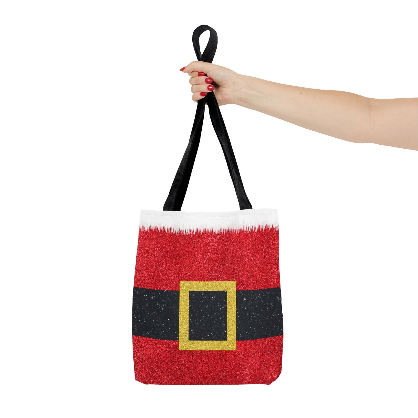 Santa Belt Christmas Tote Bag | Festive Holiday Gift & Shopping Bag