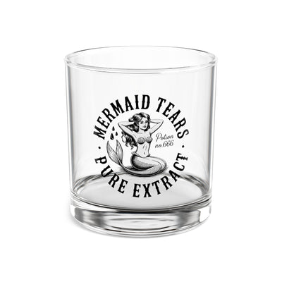 Mermaid Tears Apothecary Label Rocks Glass, Unique 10oz Glassware for Halloween Lovers, Witchy Home Bar Decor